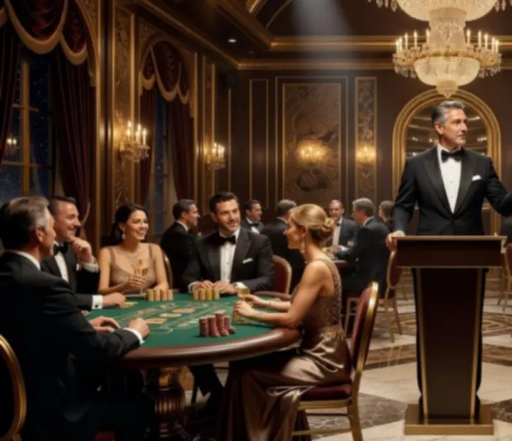 Luxury Event Experience s designovými světly a casino scénografií