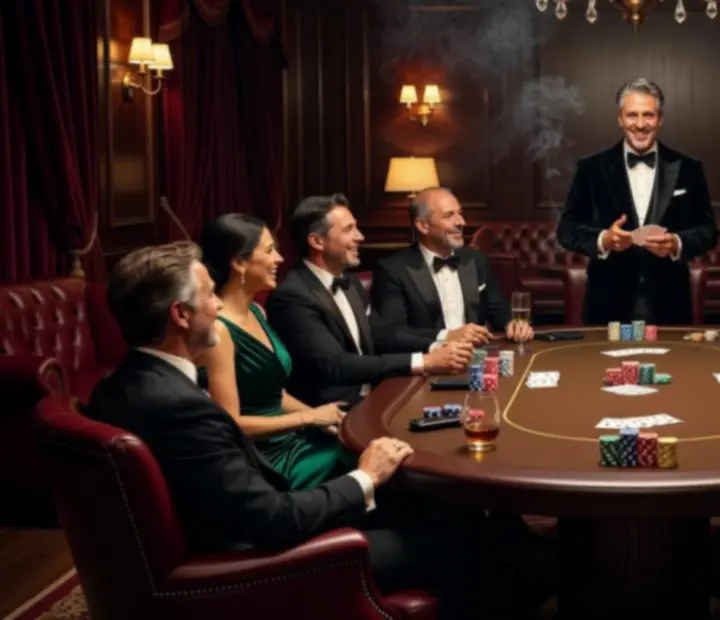Soukromá narozeninová oslava s casino stolem a hosty